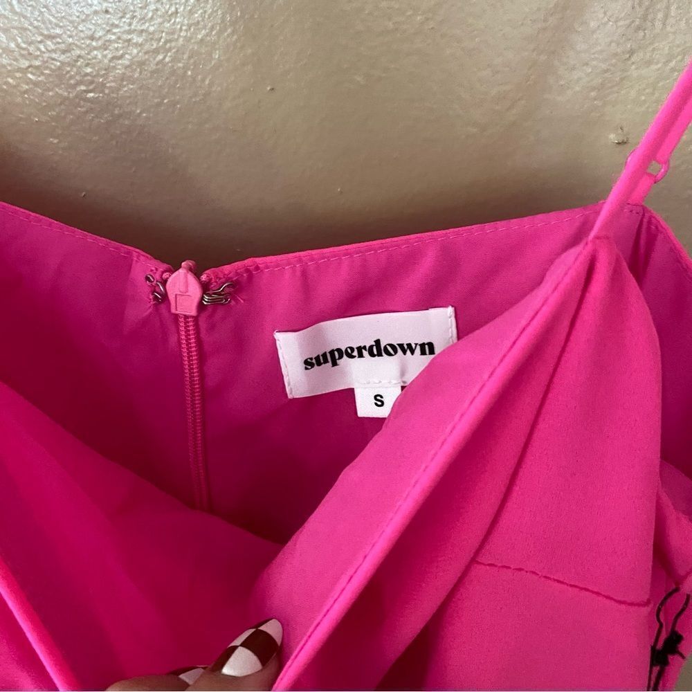Superdown Addison maxi dress pink fuschia slip dress side slit Revolve Sz S - Picture 11 of 11